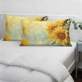 thumbnail image 4 of Sunflower Pillow Covers 20x26 Inch Standard Size, Yellow Spring Floral Botanical Decorative Pillowcase with Zipper, Microfiber Pillow Protector, Breathable Pillowcases for Sofa Bed Living Room, 4 of 9