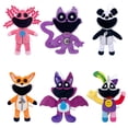 thumbnail image 2 of Cute Purple Cat Luminous Plush Toys,Cartoon Stuffed Animals Doll,Big Mouth Fox/Axolotl Smile Monster Plushies,Gift for Fans and Kids, 2 of 8