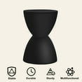 thumbnail image 3 of Plastic Hourglass Side Table Bedroom Nightstand, Black, 3 of 8