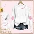 thumbnail image 5 of Up To 50% Off Women'S Sweatshirts Women's Happy Easter English Printed Round Neck Long Sleeve Hooded Sweatshirt, 5 of 7