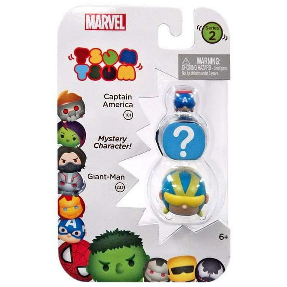 Marvel Tsum Tsum Series 2 Captain America & Giant-Man Mini Figures, 3 Pack