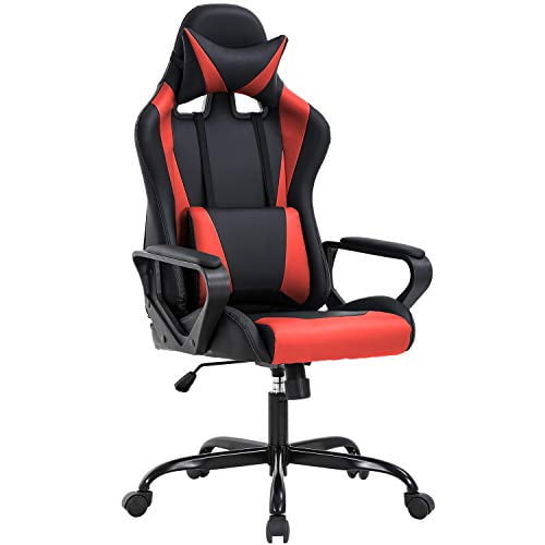 GOLDORO Gaming Chair Computer Chair Ergonomic High Back PU Leather Black Red 