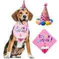 thumbnail image 6 of tamu Dog Birthday Bandana Hat Scarf Set, Shining Dog Print, Dog, One Size, 6 of 9