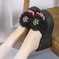 thumbnail image 5 of OAVQHLG3B Sandals for Women Under $10 Sandals Women Casual Peep Toe High Chunky Wedge Heels Shoes Exquisite Flowers Slippers, 5 of 6