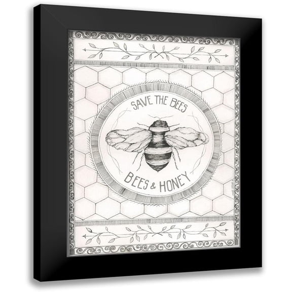 Shamp, Cindy 11x14 Black Modern Framed Museum Art Print Titled - Save the Bees