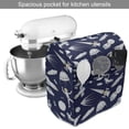thumbnail image 2 of Space Stand Mixer Cover, Planets Rockets Cosmonauts Shuttles Ufo Cosmic Adventure Digital Theme, Kitchen Appliance Organizer Bag Cover with Pockets, 5 Quarts, Indigo White, by Ambesonne, 2 of 4