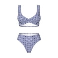 thumbnail image 4 of Daiia Blue And White Porcelain Chinaware Women's Bikini Set Two Piece Swimsuit High Waisted Bikini Adjustable Straps Bikini Perfect for Beach, Pool, and Summer Vacation-Small, 4 of 9