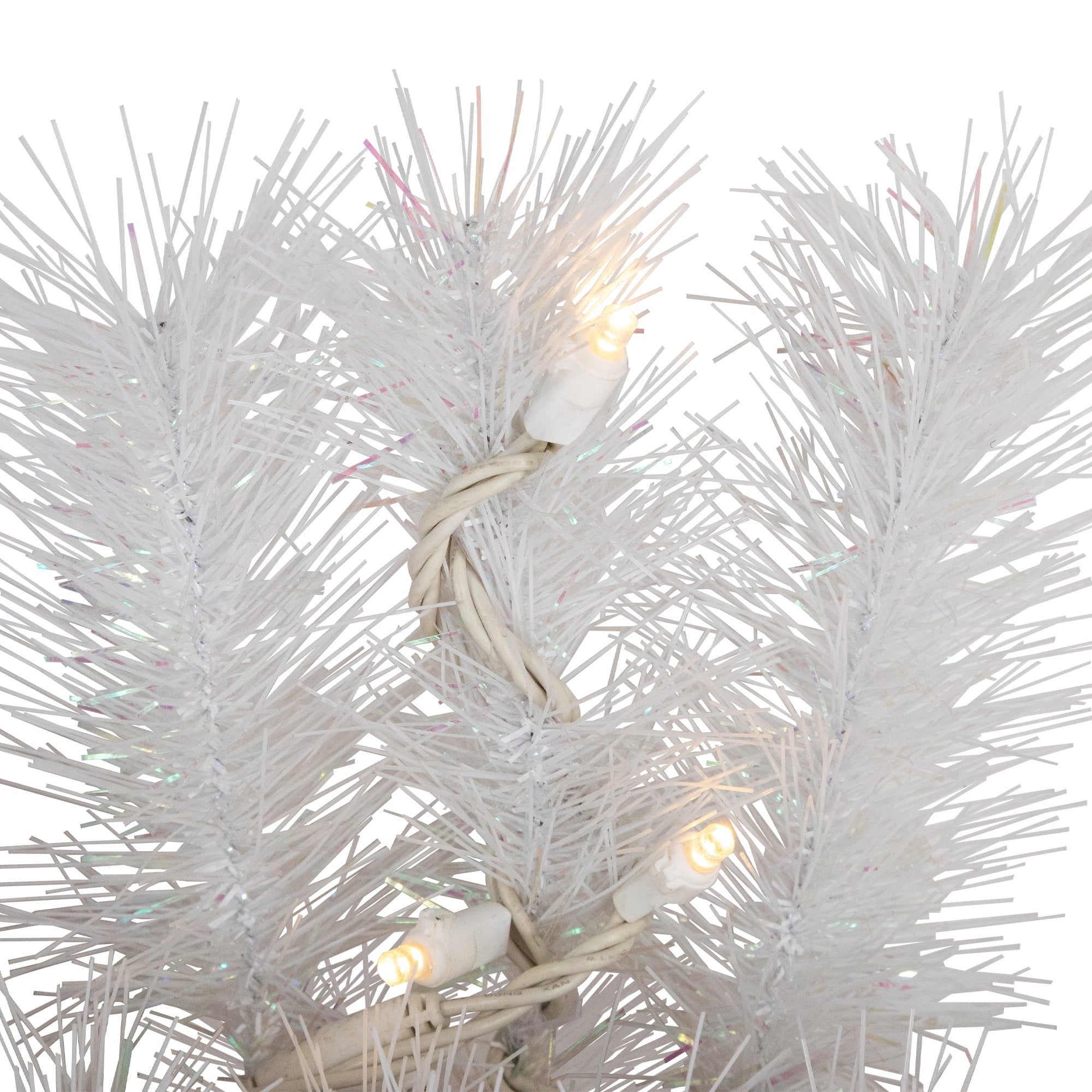 Northlight Pre-Lit White Alaskan Pine Artificial Christmas Wreath with Warm White LED Lights