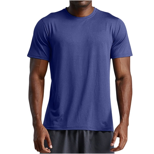 pstuiky camisetas de hombre, Camisas deportivas de verano para hombre, de manga corta y cuello redondo, ajustadas, de color liso camisetas de hombre xxl