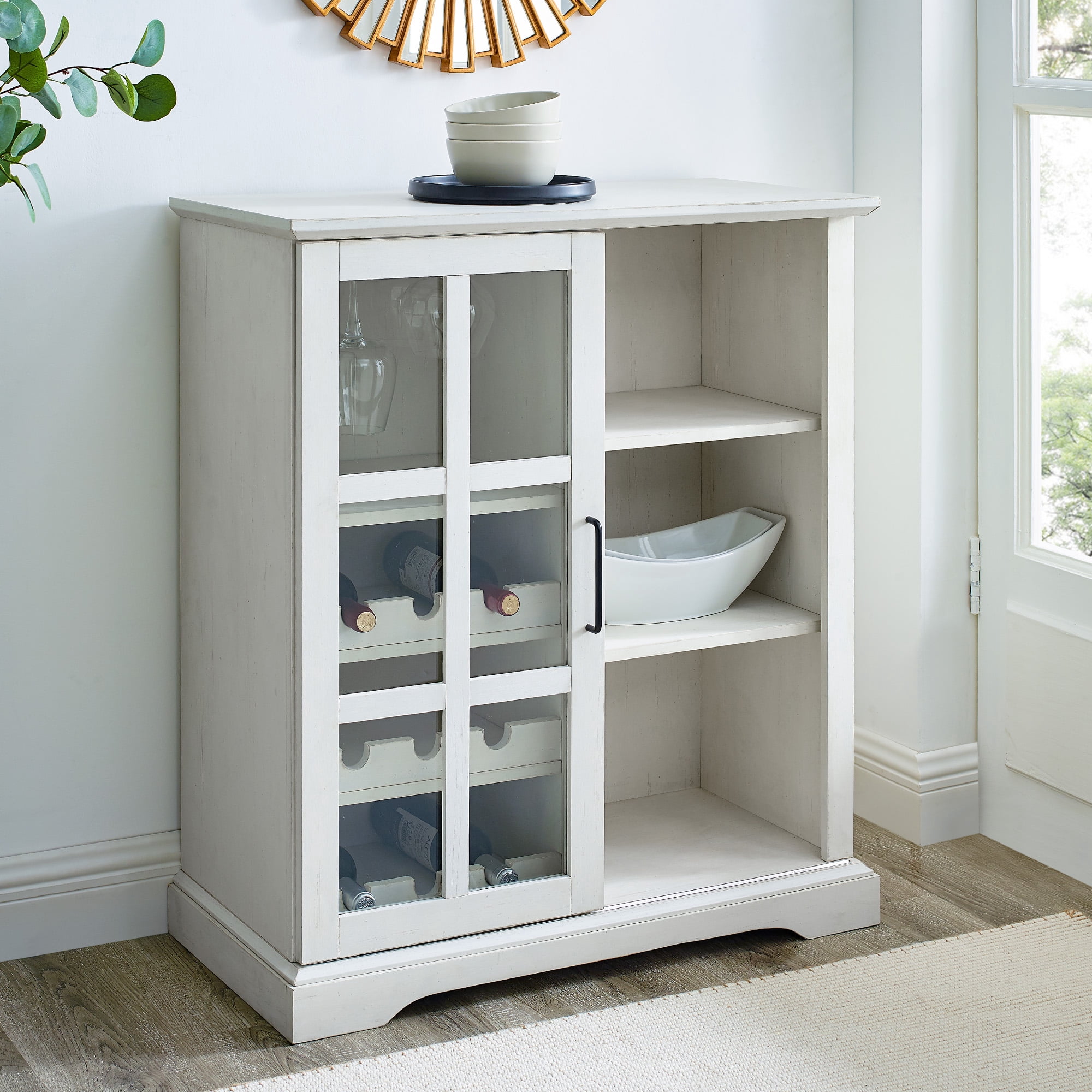 Lewes Sliding Glass Door White Bar Cabinet by Birch Harbor
