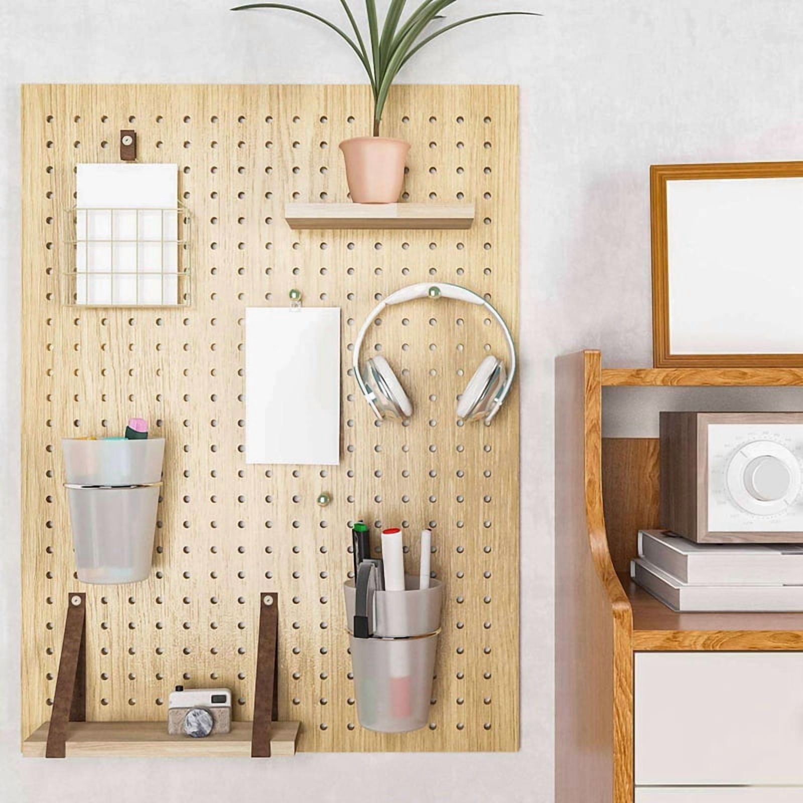 24 Sets Pegboard Bins with Rings Style Pegboard Hooks with Pegboard Cups Pegboard Cup Holder Accessories Transparent