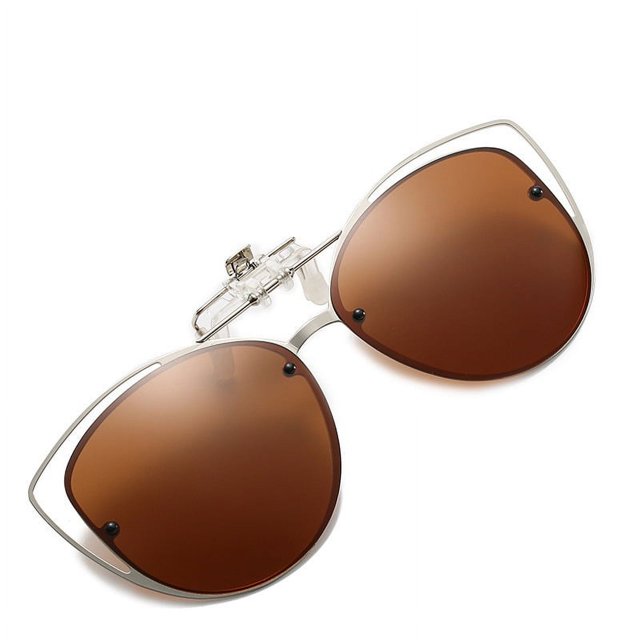 Gafas de sol polarizadas con clip para hombres y mujeres, gafas de sol para miopía, lentes de visión nocturna de doble propósito para día y noche, gafas con clip tipo ojo de gato
