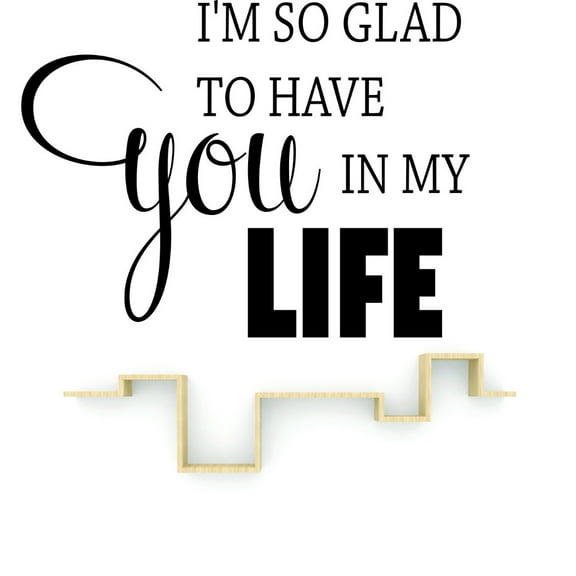 Custom Wall Decal Sticker : I'm So Glad To Have You In My Life Love Quote 20x30"