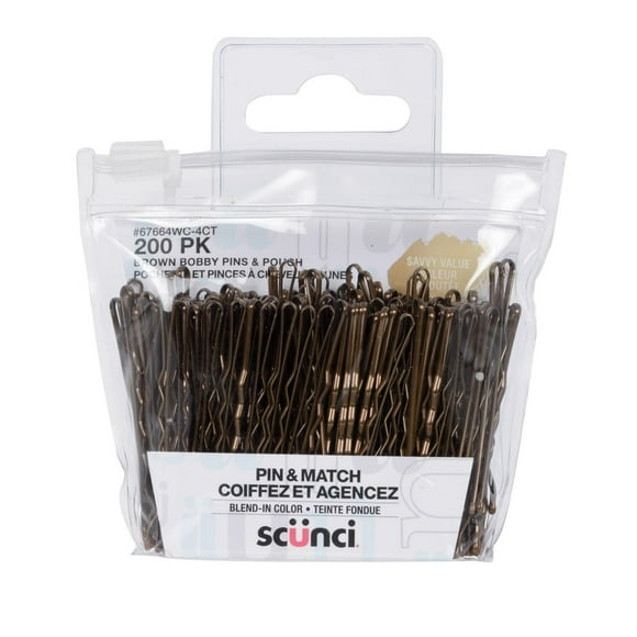 Scunci Savvy Value 200pk Brown Bobby Pins, 200 PK BOBBY PINS