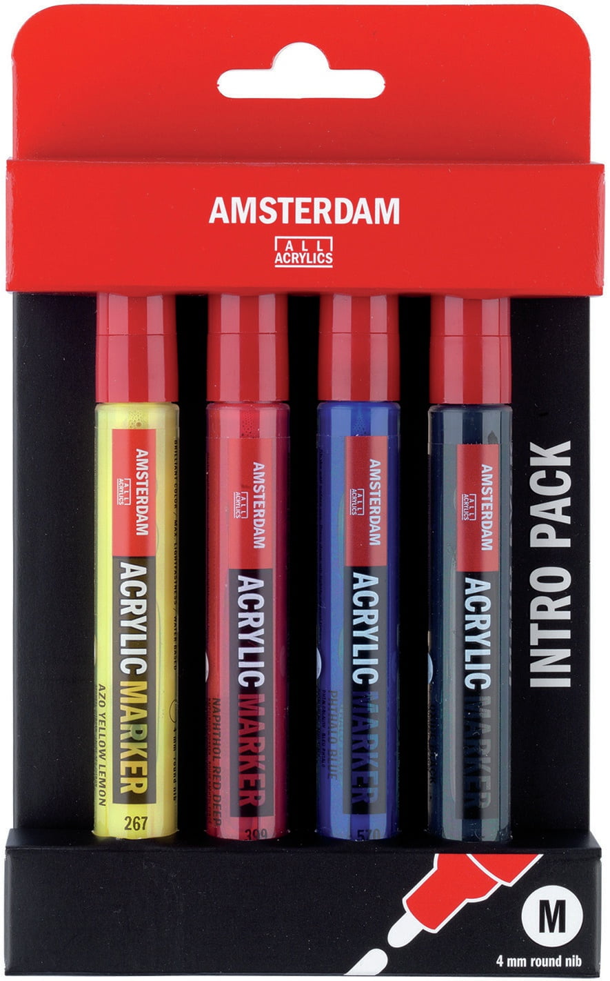 Amsterdam 4mm Acrylic Marker Set 4/Pkg-Intro