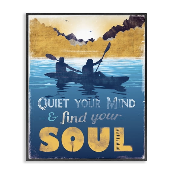 Stupell Industries Rustic Lodge Find Your Soul Scene Black Framed Giclee Art, 11 x 14, by Judi Bagnato