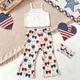 CAICJ98 Toddler Girls 4th of July Outfits USA Flag Stripes Sleeveless