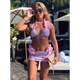 thumbnail image 3 of Bikini de 3 piezas, trajes de baño para mujer, traje de baño femenino, ropa de playa, traje de baño, conjunto de Bikini, falda Floral, Bikini tipo Sarong, 3 of 4