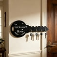 thumbnail image 5 of Key Shaped Wood Wall Rack, Welcome Home Farmhouse Entryway Organizer with 4 Hooks, Rustic Distressed Key Holder & Decorative Home Decor, 5 of 6