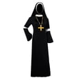 thumbnail image 6 of JOANKDMI Womens Classic Nun Costume Maxi Dress with Headpiece and Cross Belt Bell Sleeve Vintage Sister Outfit for Halloween Role Play Party Fancy Dress, 6 of 7