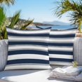 thumbnail image 4 of Outdoor Pillow Cover Blue Grey Stripes Set of 2 Waterproof Throw Pillowcases Striped Decorative Patio Furniture Pillows for Couch Garden Indoor & Outdoor Use, 4 of 9