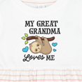 thumbnail image 4 of Inktastic My Great Grandma Loves Me with Sloth and Hearts Girls Baby Dress, 4 of 5