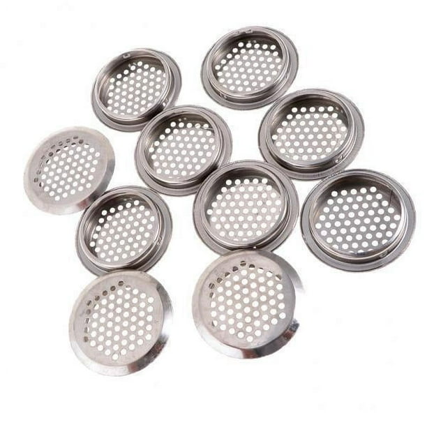 2x 10 Unids Agujero Louver de Material Acero Inoxidable Cubierta de Ventilación de Aire para Pequeña Sala Oficina Hogar 2 piezas