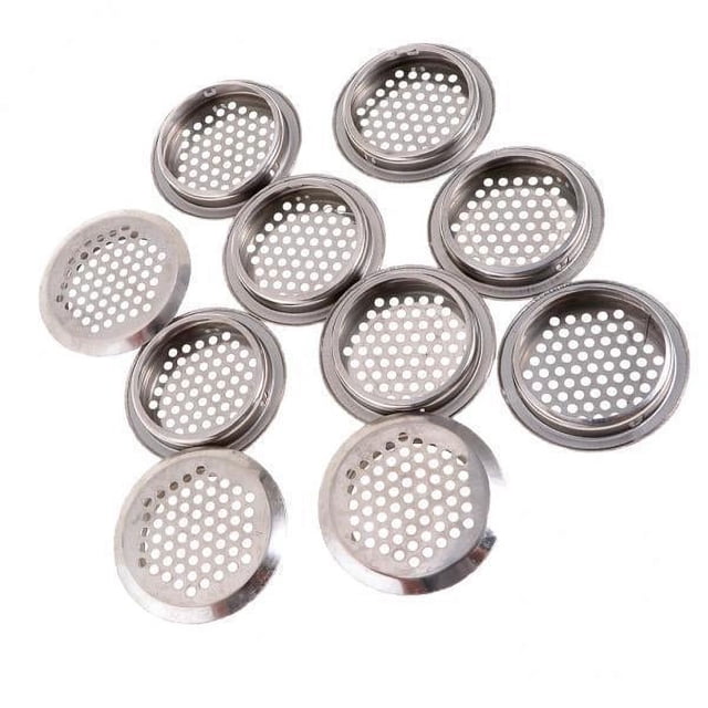 2x 10 Unids Agujero Louver de Material Acero Inoxidable Cubierta de Ventilación de Aire para Pequeña Sala Oficina Hogar 2 piezas