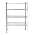 Hyper Tough 4 Tier Wire Shelf Unit, Chrome, 1400 lb. Capacity, Adult