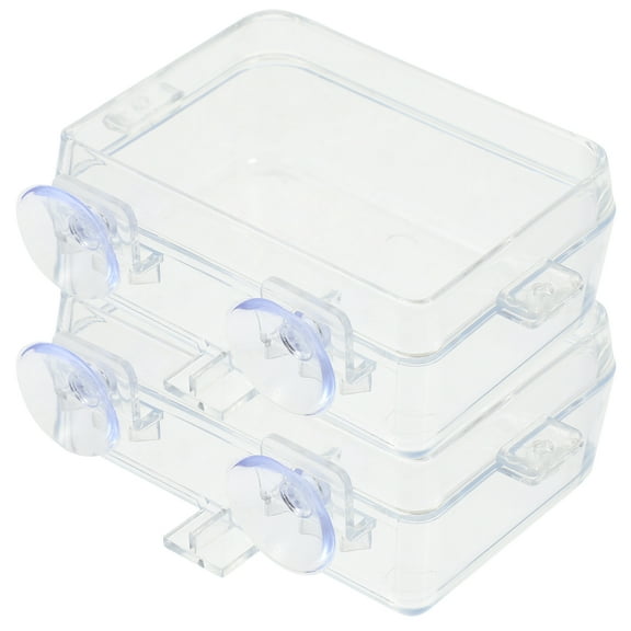 2Pcs Lizard Feeding Bowls with Suction Cup Wall Mounted Reptile Dishes