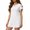 White, variant on Womens Shift Dress Short Sleeve Split Neck Dress Mini Dresses with Lace Hem Casual Daily Beachwear White M