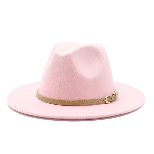 Sombreros Fedora De ala ancha para hombre y Mujer, Sombreros sólidos, cinturón De banda, vestido Formal clásico, caqui, negro, Invierno