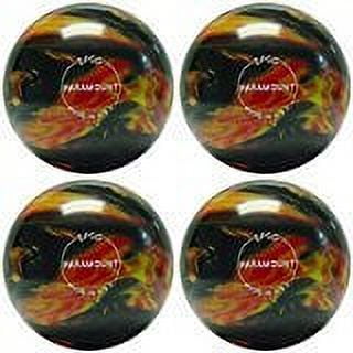 EPCO Candlepin Bowling Ball- Marbleized - Black, Red & Yellow Four Ball (Size:4 1/2 inch- 2lbs. 5oz.;)