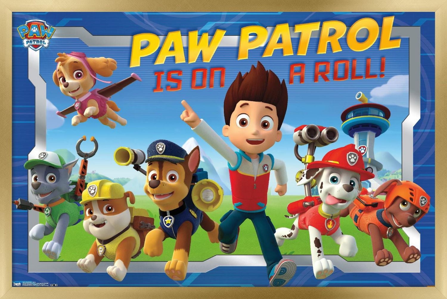 Nickelodeon Paw Patrol - Crew Wall Poster, 14.725" x 22.375" Framed