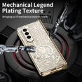 thumbnail image 2 of MonsDirect for 7.6 inch Samsung Galaxy Z Fold 4 5G 2022 Case, Mechainical Gear Clear Plating Frame Hard PC Back Shell With Screen Protector, Slim Folding Hinge Protection for Galaxy Z Fold 4, Gold, 2 of 7