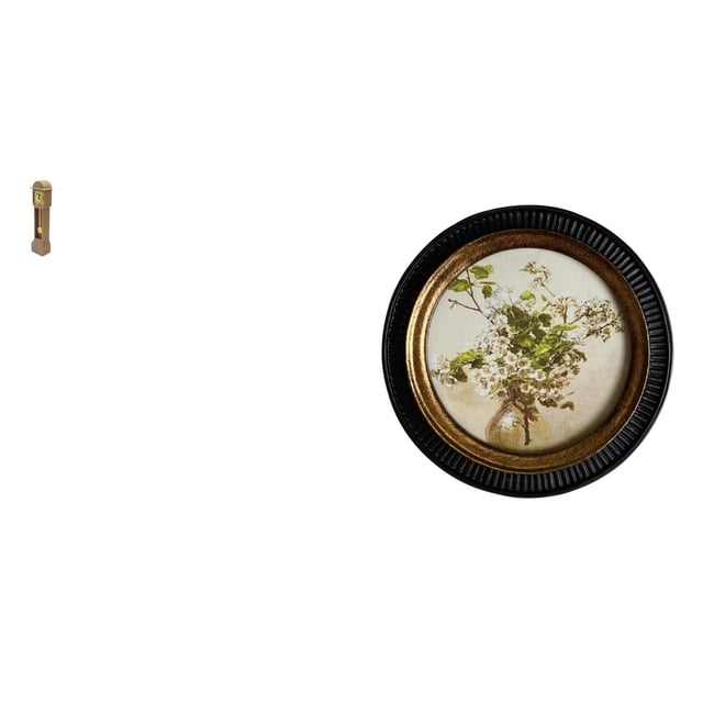 Reloj de suelo para casa de muñecas,Reloj de piso para casa de muñecas en miniatura,minimuebles,Marco de fotos redondo,Marco de fotos de resina de diseño retro europeo redondo,Marco de fotos