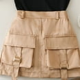 thumbnail image 4 of Staki Toddler Girls Summer Outfits Toddler Baby Girl Clothes Ruffle Top + Skirt Summer Dress Outfit Two Piece Set 3T 4T 5T Khaki,5-6 Years, 4 of 4
