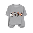 thumbnail image 4 of Duqingm Halloween Shirts for Women Funny Halloween Cat Graphic Short Sleeve Shirt Casual Fall Tee Tops,S, 4 of 4