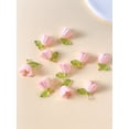 thumbnail image 1 of 10pcs/set Fashionable Pink Gradient Flower Beads For Earrings, Necklace Making, 1 of 3