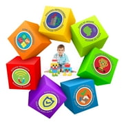 PicassoTiles 50PCS Kids 1 Pixel Magnetic Puzzle Cube Set, Mix & Match Building Blocks with Free Idea Book, STEAM Educational Sensory Toy Kit