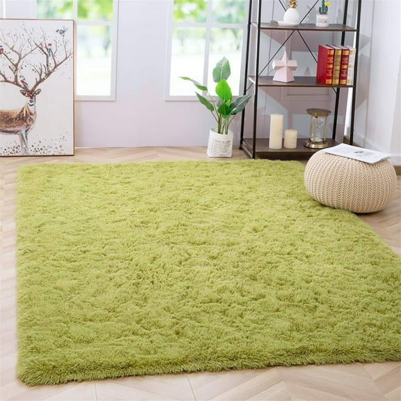 Noahas Soft Fluffy Area Rug Modern Shaggy Bedroom Rugs for Kids Room Nursery Rug Floor Carpets, 6'x 9',Green