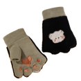 thumbnail image 1 of Guantes de invierno para mujer, manoplas con pantalla táctil, guantes de medio dedo con pata de oso de dibujos animados, 1 of 5