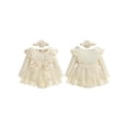 thumbnail image 2 of BemeyourBBs Newborn Baby Girl Romper Dress Floral Embroidery Lace Tulle Tutu Dress Long Sleeve Fairy Girls Birthday Princess Dresses Headband Infant Spring Summer Fall Clothes Photography Outfits, 2 of 9