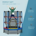 thumbnail image 6 of Resenkos 5ft Kids Trampoline with Safety Enclosure Net, for Children Ages 3-6 Years -Multicolor, 6 of 7
