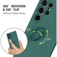 thumbnail image 5 of for Samsung Galaxy S24 Ultra Case, Liquid Silicone Soft Gel Rubber Slim Coverage with Ring Kickstand Car Mount Function Shockproof Protective Phone Case for Samsung S24 Ultra 6.8", Pine Green, 5 of 8