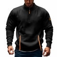 thumbnail image 4 of Migroa Half Zip Sweatshirt Outdoor Running, Men's Half Zip Long Sleeve Sweatshirt, Casual Sporty Pullover for Fall Winter Outdoor Running, Fleece Lined Top Mens Fleece Lined Sporty Top Outdoor, 4 of 4