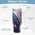 thumbnail image 5 of Sikiie Beautiful Flower Blue Bird Insulated Stainless Water Bottle Lid Travel Mug Cup Insulated Tumblers Cup 40oz Ice Bully With Handle, 5 of 8