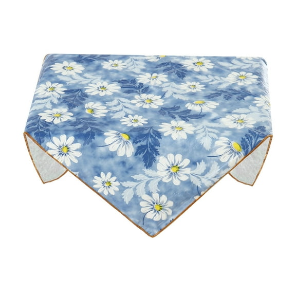 Waterproof Rectangular Tablecloth 24' x 24' White Flower