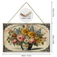 thumbnail image 2 of Wild Flower Bouquet Wall Art Wooden Sign Shabby Chic Country Decor Vintage Pictures for Bedroom Bathroom Kitchen Wall Decorations Bar Interior Decor 10"x16" Wooden Hanging Signs, 2 of 8