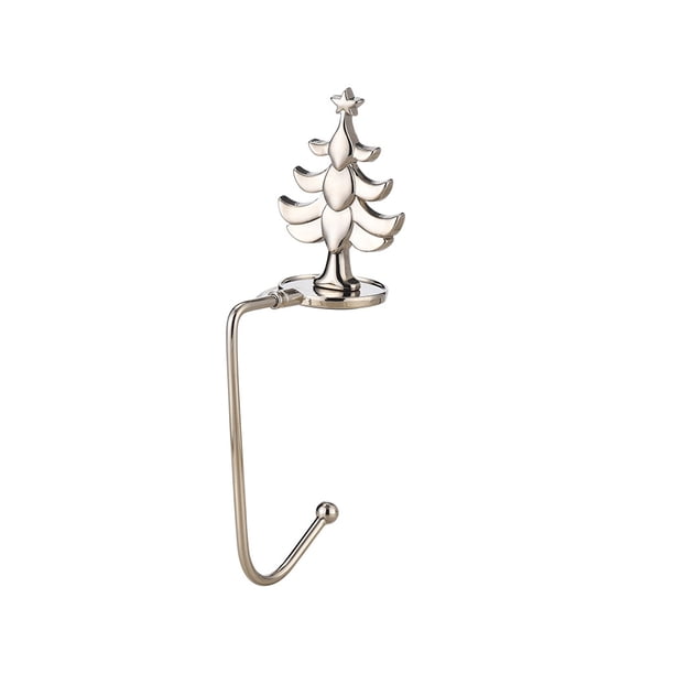 Colgador de calcetines de Navidad para fiestas, festivales, atmósferas, gancho para chimenea de Navidad, estante antideslizante personalizado, Kits de decoración para fiestas Árbol de plata Billuyoard HA064988-02